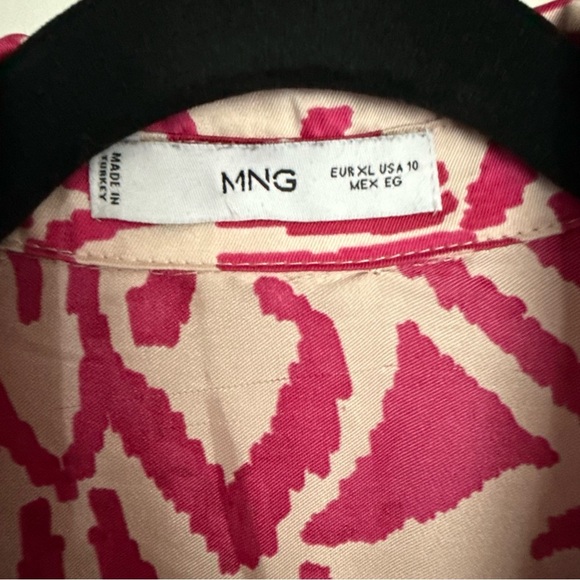 MNG Mango Pink Ikat Wrap Dress – Size XL / US 10 - Picture 9 of 10